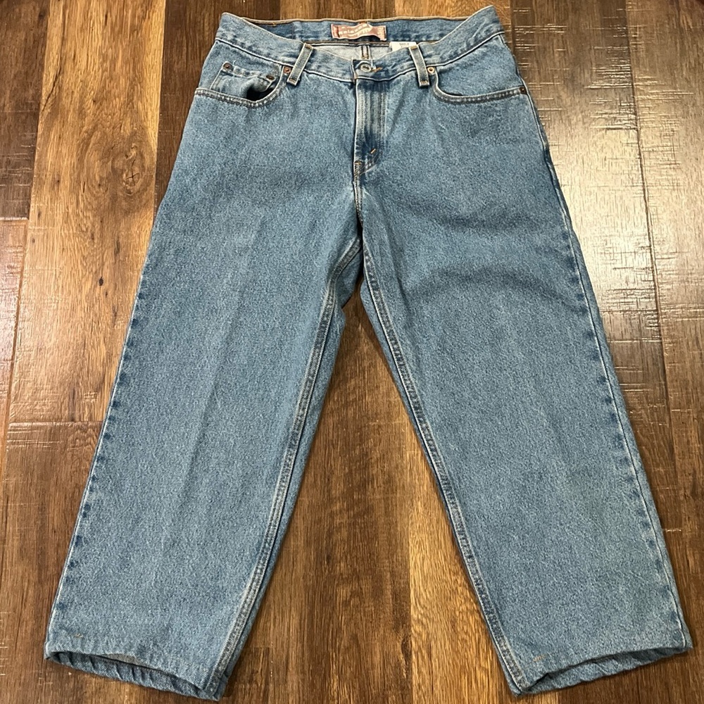 Levis 550 Jeans Relaxed Fit 31x27 Husky Vintage Light Blue 100% Cotton Denim